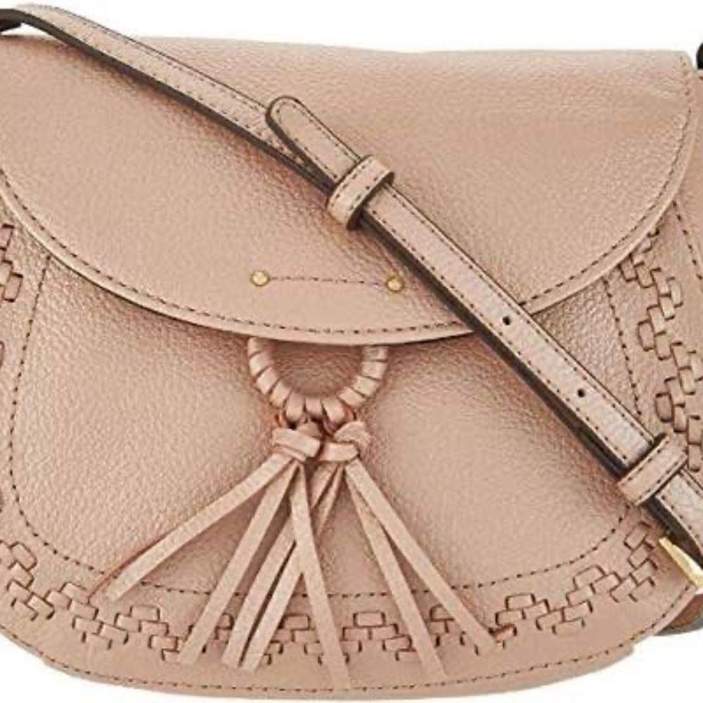 Tignanello Lillie Saddle Metallic Rose crossbody bag